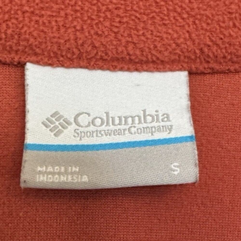 Columbia Men’s Small Coral Orange Quarter Zip Lightweight Fleece Pullover - Picture 5 of 5